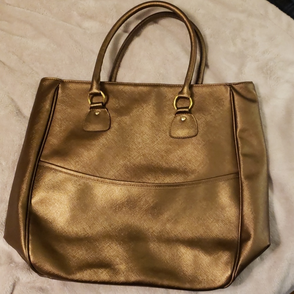 Bronze Textured Shoulder Bag Lancome GWP